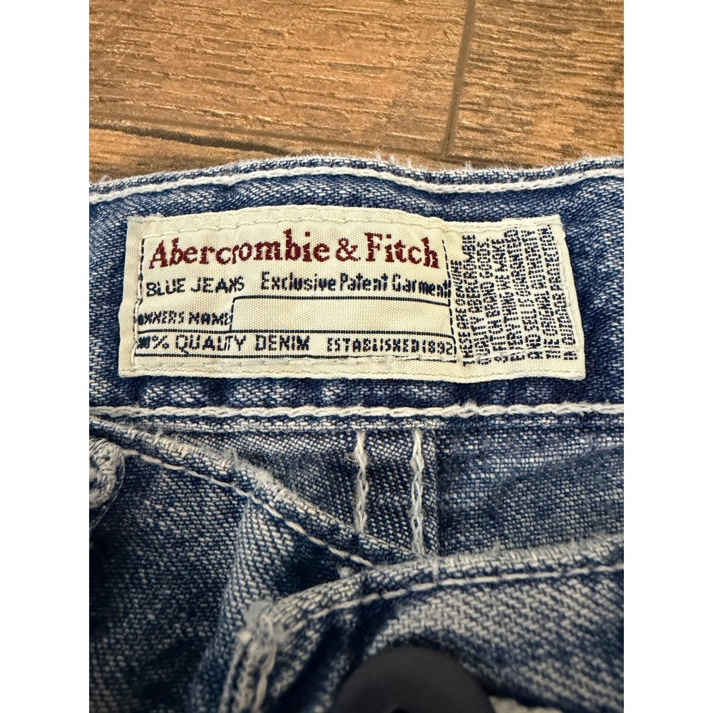 Vintage Y2K Abercrombie & Fitch Drawstring Jeans Womens Size 6 Wide Leg Cargo - Picture 3 of 12